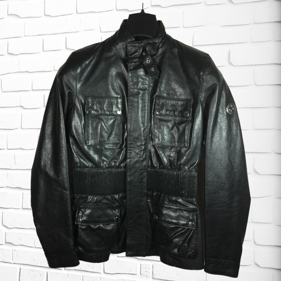 Belstaff Leather Long Brian Fashion Jacket Blouson Size 42 Made in Italy - Picture 2 of 10